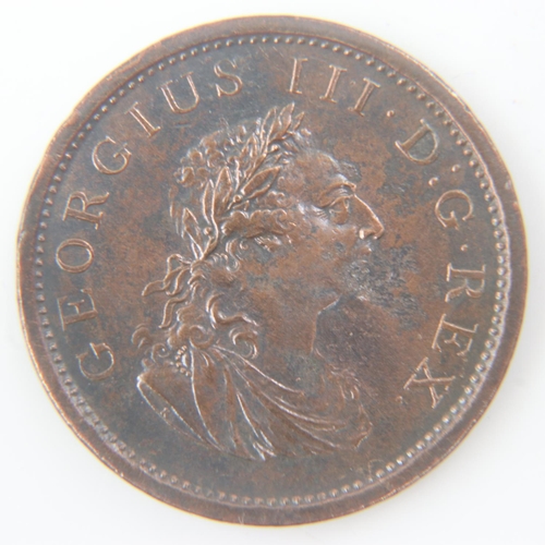 2118 - 1805 Hibernia penny of George III - nEF.  UK P&P Group 0 (£6+VAT for the first lot and £1+VAT for su... 