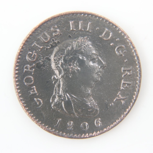 2146 - 1806 copper farthing of George III - gVF.  UK P&P Group 0 (£6+VAT for the first lot and £1+VAT for s... 