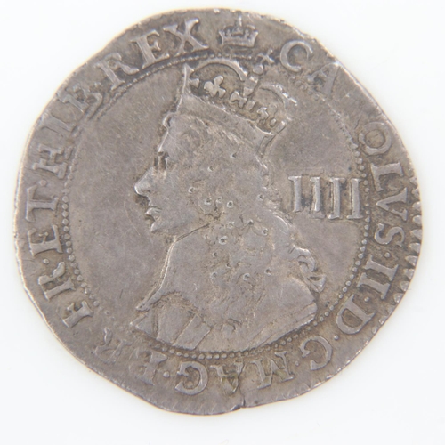 2161 - c.1660-85 hammered silver fourpence of Charles II, 3rd issue - gVF.  UK P&P Group 0 (£6+VAT for the ... 