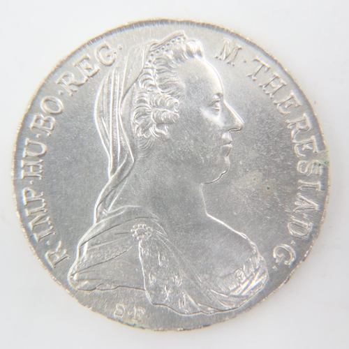 2163 - 1780 Austrian silver restrike thaler of Maria Theresa. UK P&P Group 0 (£6+VAT for the first lot and ... 