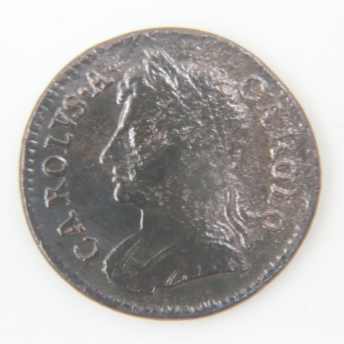 2190 - 1673 farthing of Charles II - gF.  UK P&P Group 0 (£6+VAT for the first lot and £1+VAT for subsequen... 