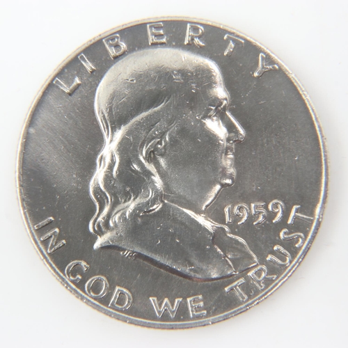 2192 - 1959 USA silver half dollar - VF.  UK P&P Group 0 (£6+VAT for the first lot and £1+VAT for subsequen... 