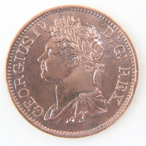 2206 - 1822 Hibernia half penny of George IV - gVF.  UK P&P Group 0 (£6+VAT for the first lot and £1+VAT fo... 