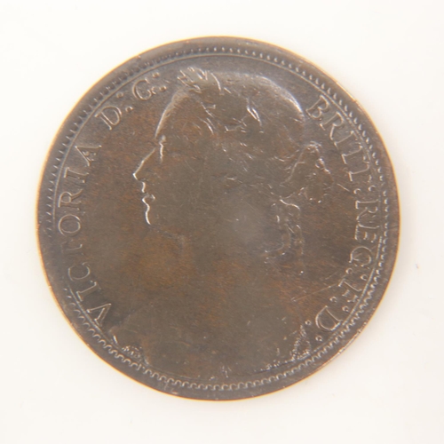 2214 - 1874 bun head penny of Queen Victoria - aVF.  UK P&P Group 0 (£6+VAT for the first lot and £1+VAT fo... 