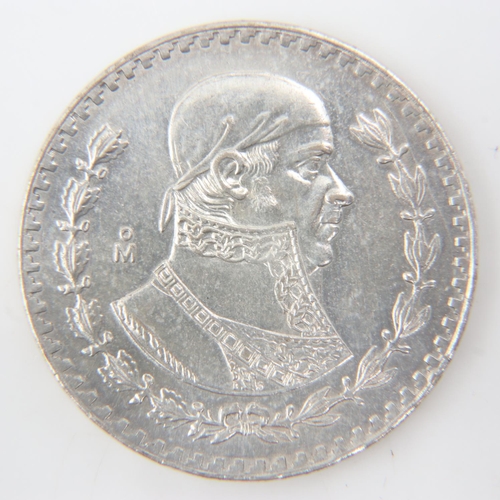 2216 - 1967 Mexican silver peso - nEF.  UK P&P Group 0 (£6+VAT for the first lot and £1+VAT for subsequent ... 