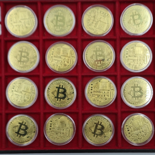 2275 - Sixteen cryptocurrency Bitcoin commemorative rounds in capsules.  UK P&P Group 1 (£16+VAT for the fi... 