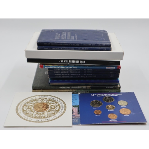 2280 - Collection of part-filled and empty coin folders, year sets, Whitman folders and reference manuals. ... 