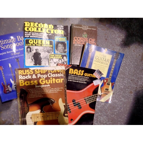 1053 - Musical ephemera to include Record Collector and bass tuition books. Not available for in-house P&P