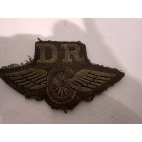 1075 - British WWII WTC Dispatch Riders embroidered sleeve badge. UK P&P Group 1 (£16+VAT for the first lot... 