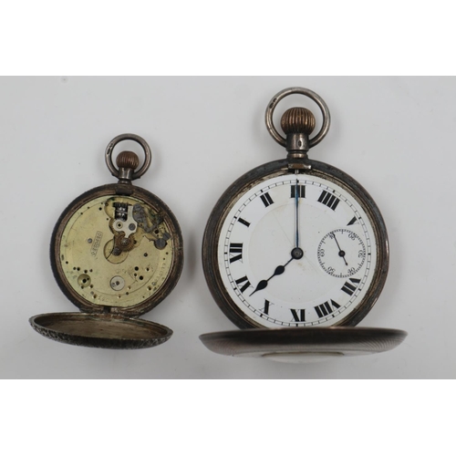 26 - Ladies sterling silver fob watch with a gentleman's sterling silver pocket watch, both for repair. U... 