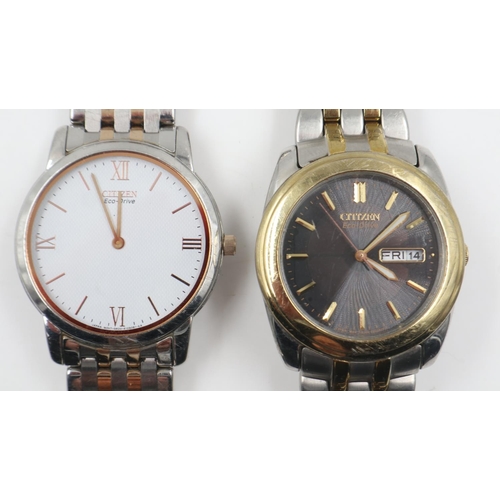 27 - CITIZEN: Two gents Eco-Drive wristwatches. UK P&P Group 1 (£16+VAT for the first lot and £2+VAT for ... 