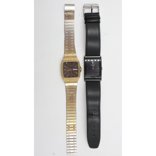 28 - CITIZEN: gents Eco-Drive wristwatch on a leather strap and an Accurist wristwatch requiring a batter... 