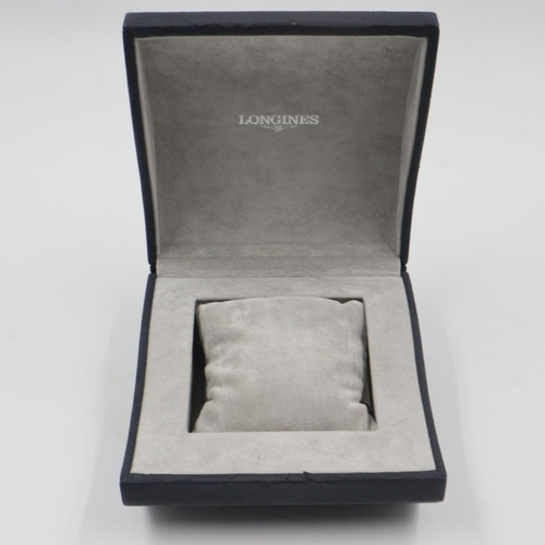 45 - LONGINES: blue leather wristwatch box, exterior leather cracking, interior good. UK P&P Group 1 (£16... 