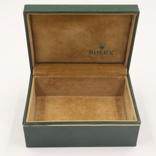 46 - ROLEX: gilt green faux leather wristwatch box with plush interior. UK P&P Group 1 (£16+VAT for the f... 