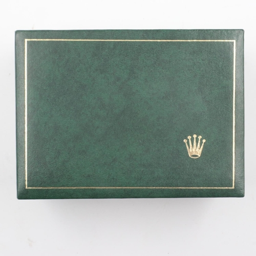 46 - ROLEX: gilt green faux leather wristwatch box with plush interior. UK P&P Group 1 (£16+VAT for the f... 