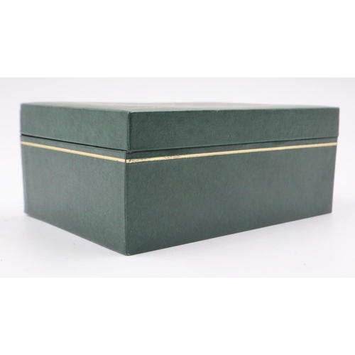 46 - ROLEX: gilt green faux leather wristwatch box with plush interior. UK P&P Group 1 (£16+VAT for the f... 