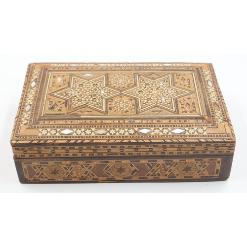 55 - Anglo-Indian early 20th century inlaid box, some losses throughout. UK P&P Group 1 (£16+VAT for the ... 