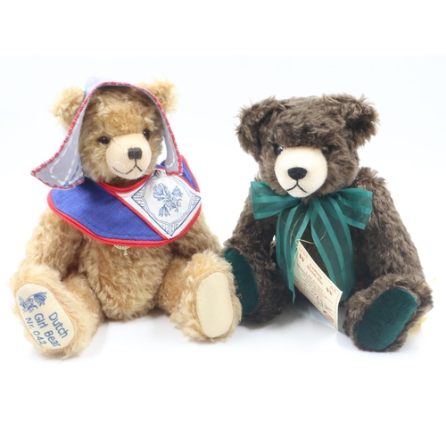 63 - Hermann limited edition bears, Ludwig musical bear 288/500 and Dutch Girl bear 42/2000, H: 40cm. UK ... 