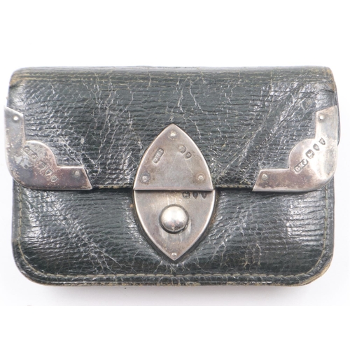 77 - Hallmarked silver mounted leather purse. UK P&P Group 1 (£16+VAT for the first lot and £2+VAT for su... 