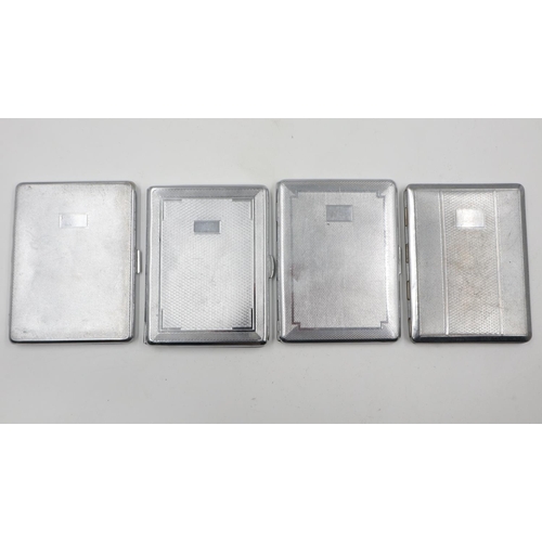 83 - Four Art Deco chrome plated cigarette cases. UK P&P Group 1 (£16+VAT for the first lot and £2+VAT fo... 