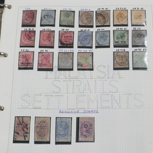 142 - Album of Malaysia, Straits Settlements and Malay State stamps. UK P&P Group 1 (£16+VAT for the first... 