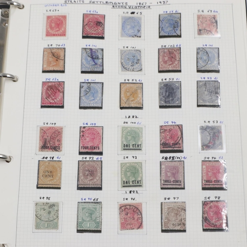 142 - Album of Malaysia, Straits Settlements and Malay State stamps. UK P&P Group 1 (£16+VAT for the first... 