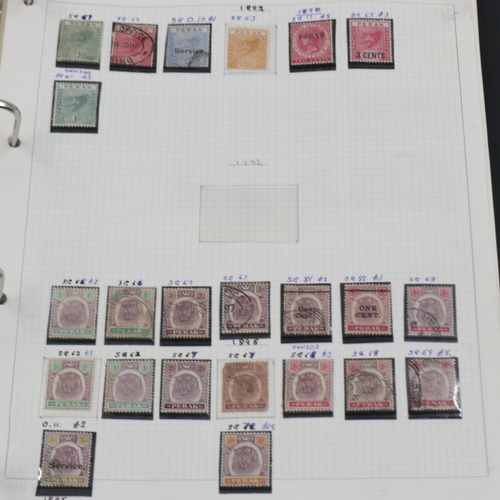 142 - Album of Malaysia, Straits Settlements and Malay State stamps. UK P&P Group 1 (£16+VAT for the first... 