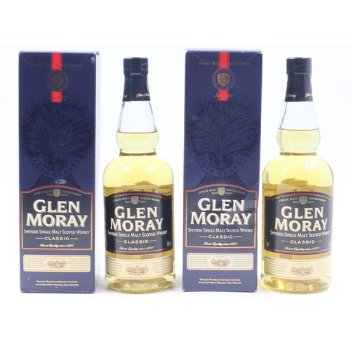 186 - Two bottles of Glen Moray Speyside single malt Scotch whisky, 40%, 70cl. UK P&P Group 2 (£20+VAT for... 