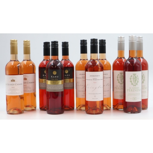 190 - Eleven bottles of mixed rose wine, mainly 2010 and 2011. Not available for in-house P&P