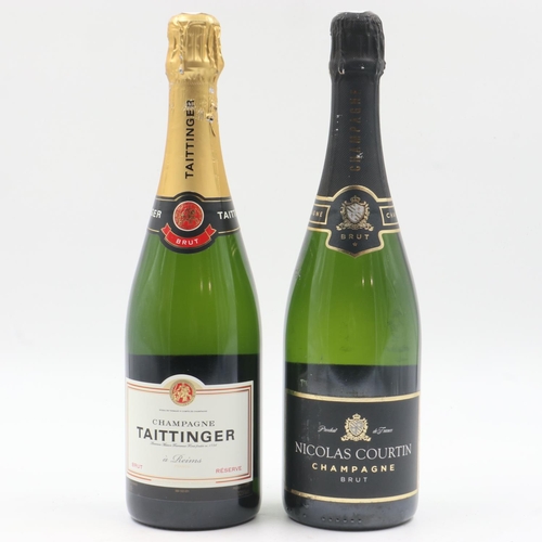 191 - Two bottles of NV Champagne, Tattinger and Nicholas Courtin. UK P&P Group 3 (£30+VAT for the first l... 