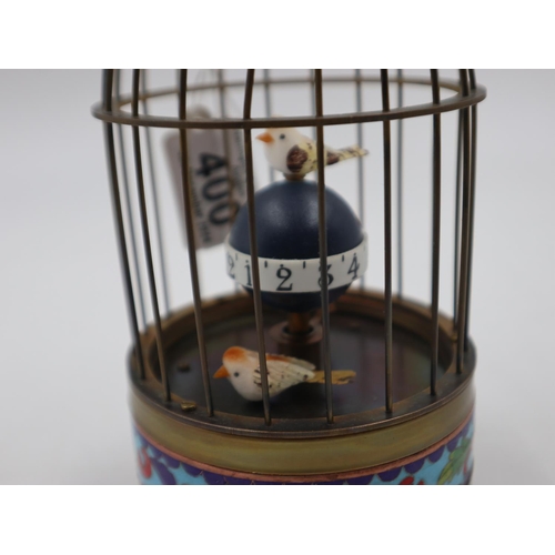 400 - Brass mechanical bird cage clock, H: 22 cm. UK P&P Group 2 (£20+VAT for the first lot and £4+VAT for... 