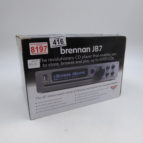 416 - Brennan JB7 boxed CD player/storage drive. UK P&P Group 2 (£20+VAT for the first lot and £4+VAT for ... 