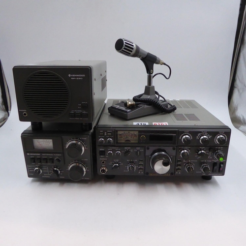 419 - Kenwood TS-830S Ham radio transceiver, Kenwood AT-230 antenna tuner, Kenwood SP-230 speaker and a Ke... 