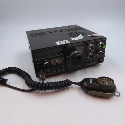 427 - Trio/Kenwood TS-120 SSB transceiver, with hand mic and power lead. Not available for in-house P&P