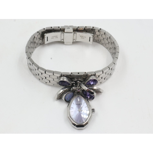 40A - CITIZEN: ladies Eco-Drive bangle watch, stone set with deployment clasp, requires battery. UK P&P Gr... 