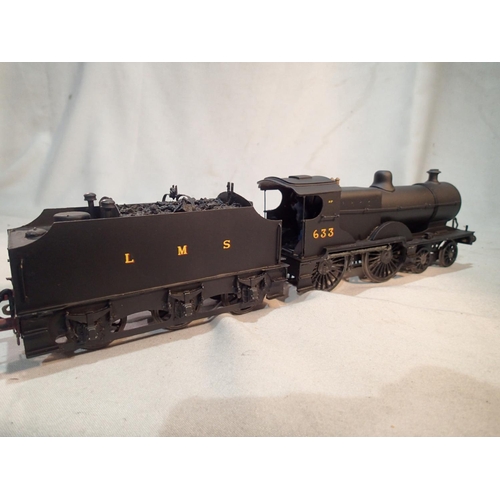 2050 - O gauge kit build class 2P, locomotive and tender, all metal, two rail fine scale, LMS black, 633, e... 