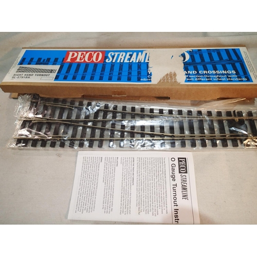 2062 - O gauge Peco SL-E791BH, right hand point, as new, box with wear. UK P&P Group 1 (£16+VAT for the fir... 