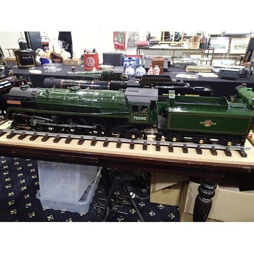 2112 - Live steam 3.5inch gauge Britannia locomotive and tender, LBSC design, coal fired, BR green, late cr... 