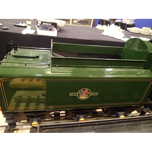 2112 - Live steam 3.5inch gauge Britannia locomotive and tender, LBSC design, coal fired, BR green, late cr... 