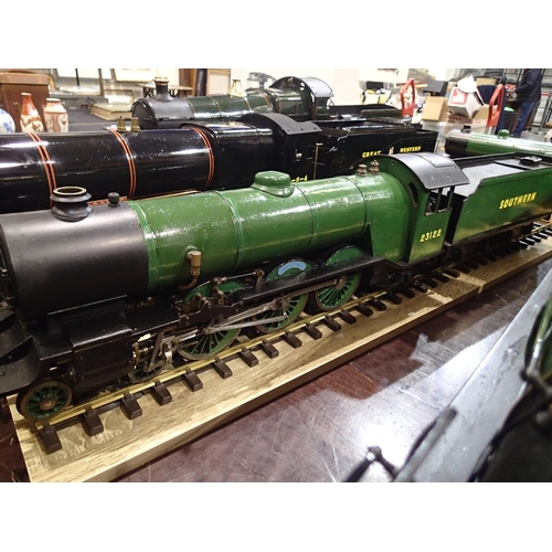 2117 - Live steam 2.5inch gauge, Fayette, LBSC design Pacific with bogie tender, finished in Southern green... 