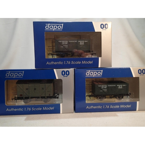 2314 - Three Wessex wagons/Dapol military related wagons, Marchwood Military Railway vent van limited editi... 