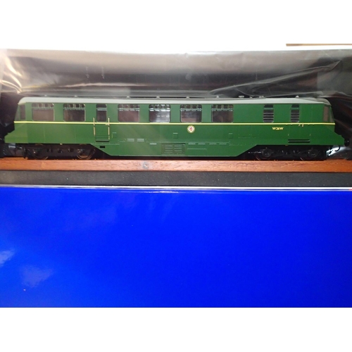 2389 - O gauge Heljan 1905 diesel railcar, BR green, speed whiskers, as new, boxed. UK P&P Group 2 (£20+VAT... 