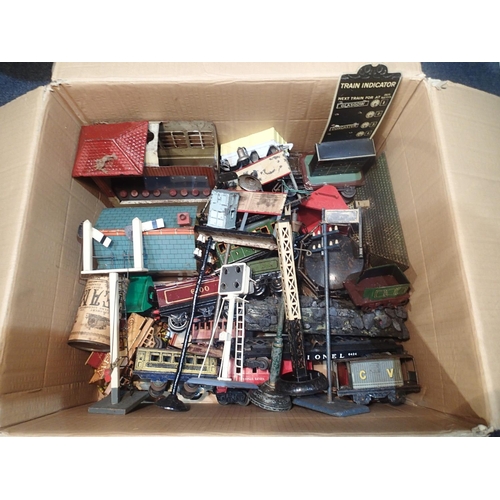 2245 - Large quantity of playworn and boxed O gauge, clockwork engines, rolling stock, track and trackside ... 