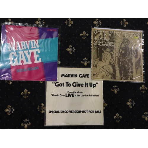 641 - Three Marvin Gaye 12 inch singles including scarce 'Got to Give It Up' promo in very good condition.... 