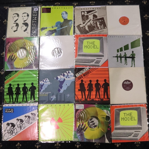 656 - Fifteen Kraftwerk 12 inch singles including Day-Glo Neonlights and numbers promo, very good conditio... 