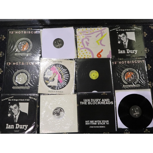 664 - Twelve Ian Dury 12 inch singles including promos, very good condition. UK P&P Group 2 (£20+VAT for t... 