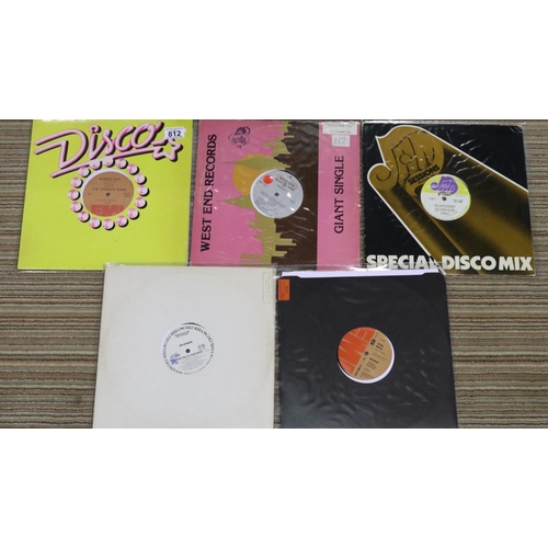 812 - Five collectable 12 inch singles including promos. UK P&P Group 2 (£20+VAT for the first lot and £4+... 