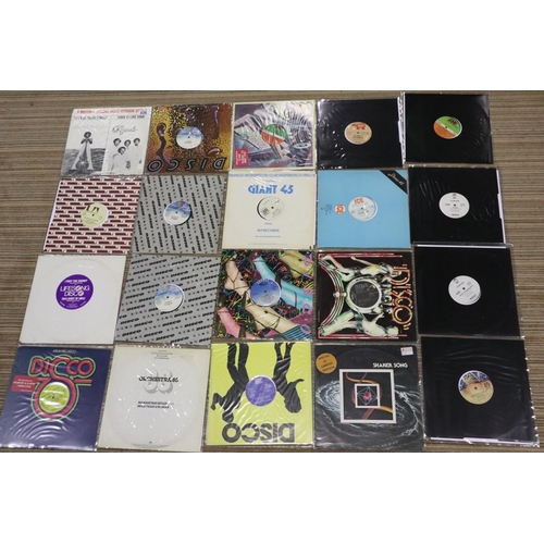 838 - Twenty mixed Disco/Funk 12 inch singles including promos. UK P&P Group 4 (£25+VAT per lot)