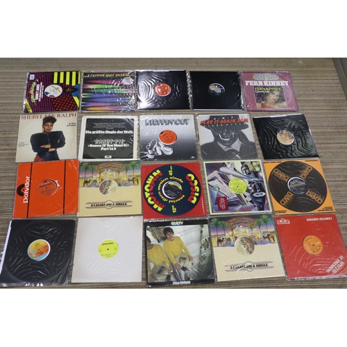 847 - Twenty mixed Disco/Funk 12 inch singles including promos. UK P&P Group 4 (£25+VAT per lot)