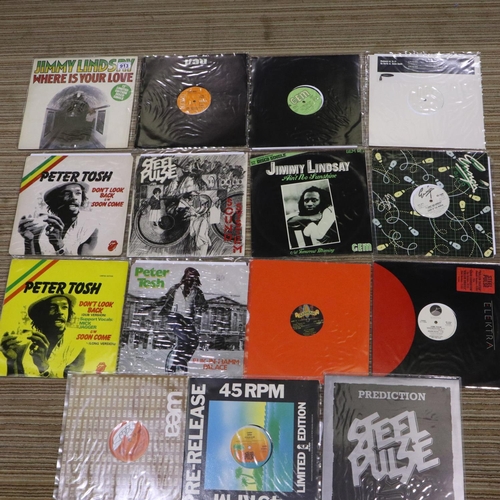 913 - Fifteen Reggae/Disco 12 inch singles including Peter Tosh and Steel Pulse. Eighteen 12 inch singles ... 